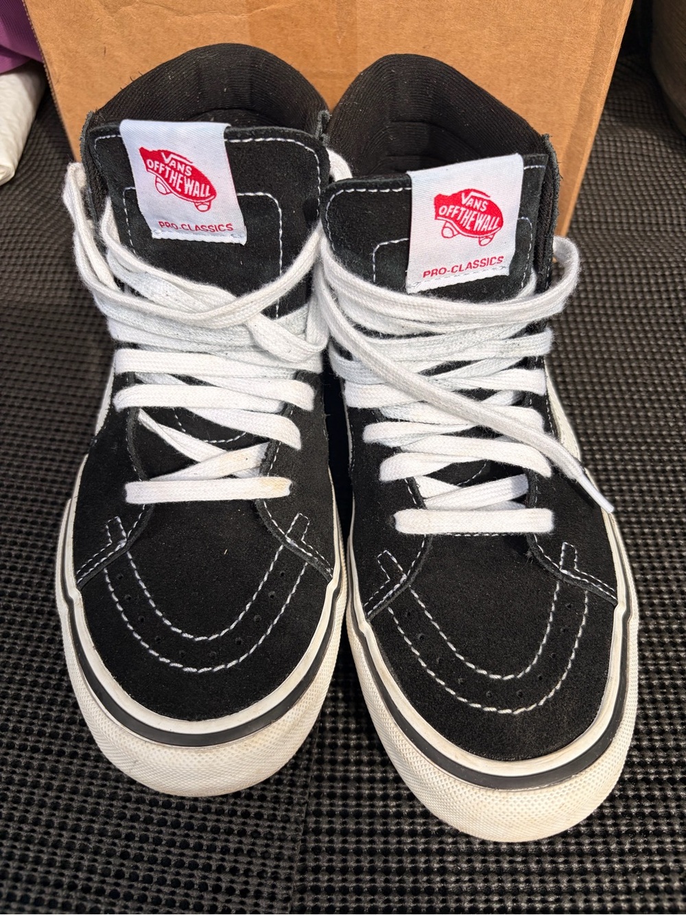 Vans Black and White Kids High-Top Sneakers - Picture 1 of 7